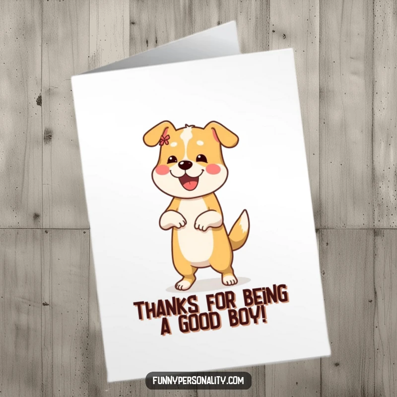 Funny Free Printable Thank You Card: A cheerful dog doing a silly dance, a delightful way to say thanks.