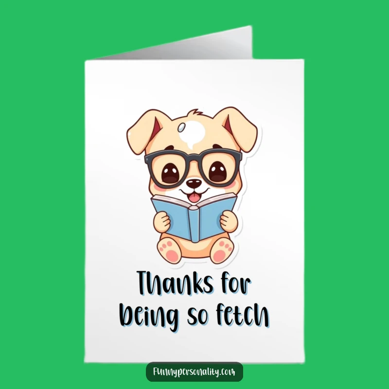 Free Printable Thank You Card: Funny Puppy Reads, Downloadable Gratitude