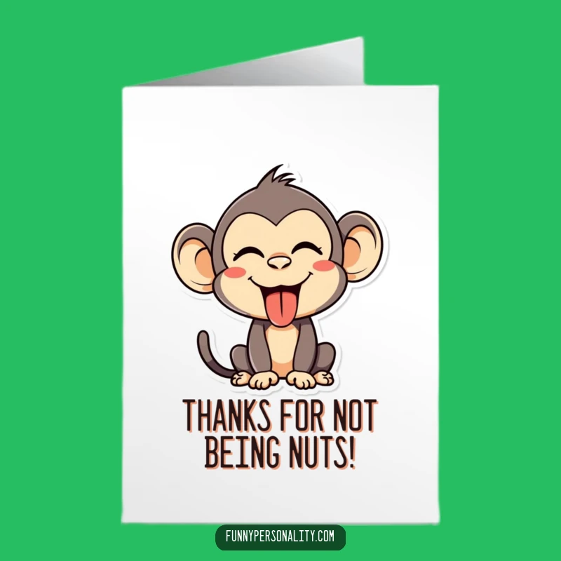 Free Printable Thank You Card: Funny Monkey Expressing Thanks Downloadable Gift