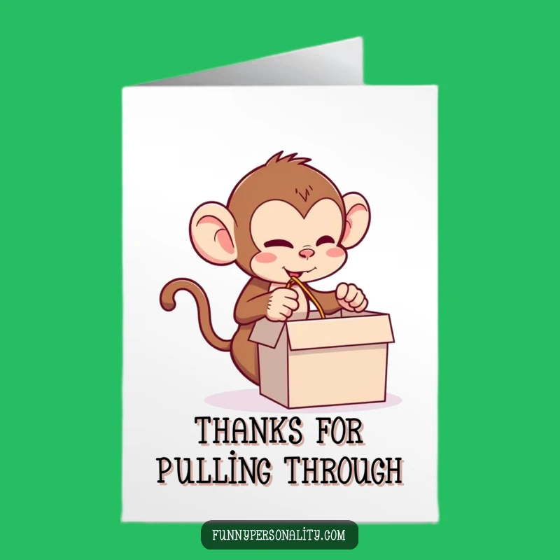 Free Printable Monkey Thank You Card: Long String of Thanks, Funny Prankster