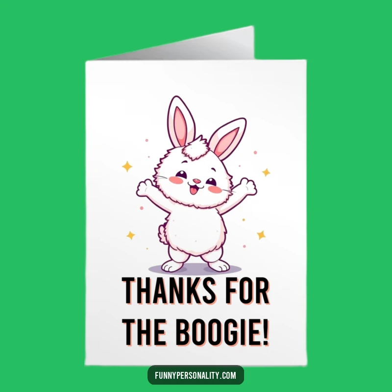 Free Printable Thank You Rabbit Card, Funny Disco Downloadable with Gratitude