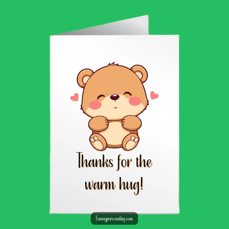 Free Printable Bear Hug Thank You Card: Cozy Downloadable Gratitude