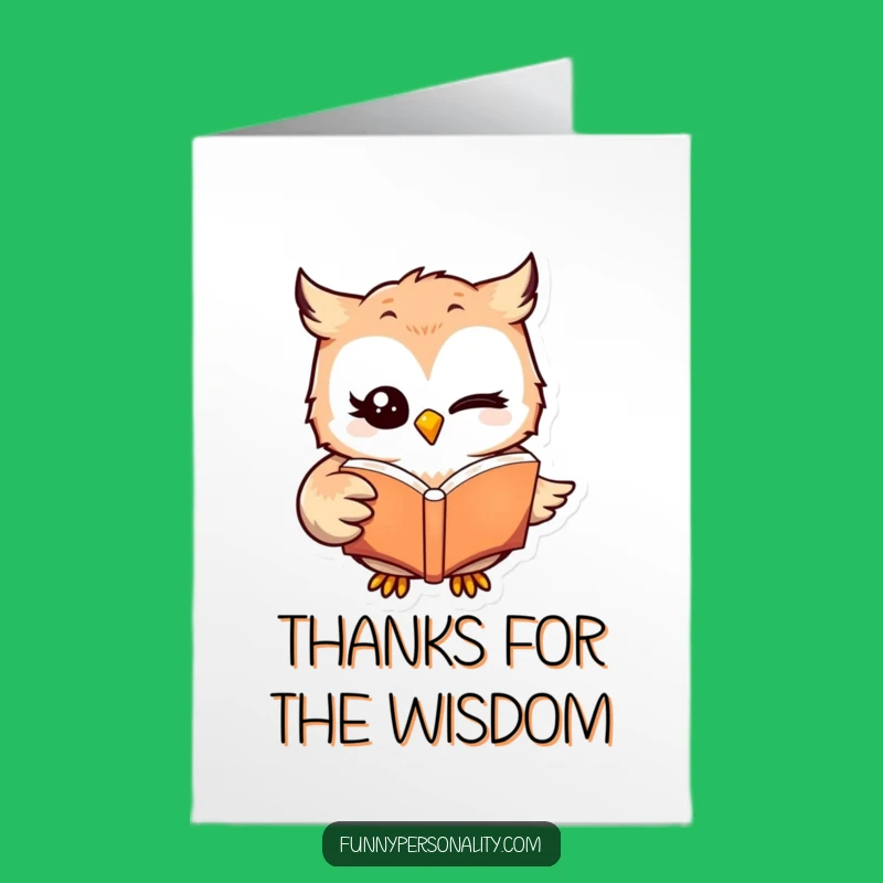 Free Printable Thank You Card: Winking Owl Reader, A Bookish Gift of Gratitude!