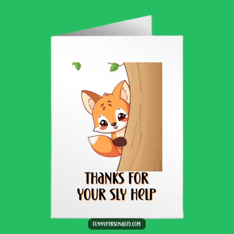 Free Printable Thank You Card: Funny Fox Grins Thanks, Downloadable Secret Gratitude
