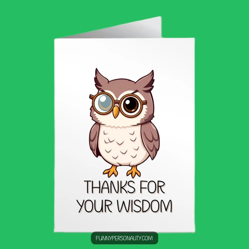 Thoughtful Free Printable Owl Thank You Card - Wise Downloadable Greeting