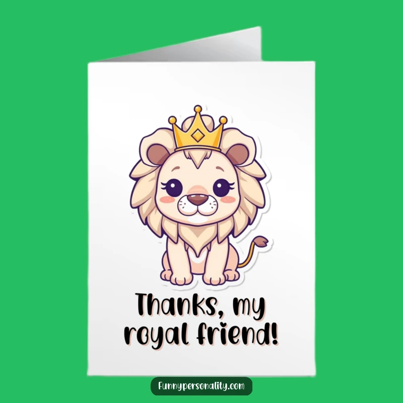 Free Printable Triumphant Lion Thank You Card: Royal Downloadable Gift for Appreciation