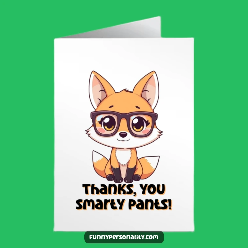 Free Printable Thank You Card: Fox's Curious Appreciation Note
