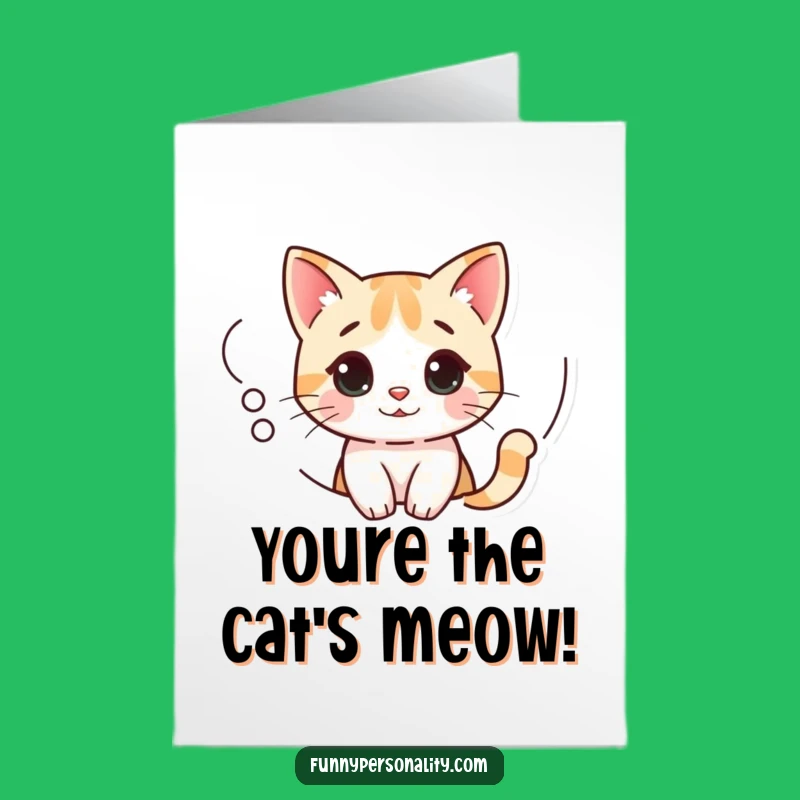 Free Printable Thank You Card: Cat in Thought Bubble, Charming Downloadable Gift