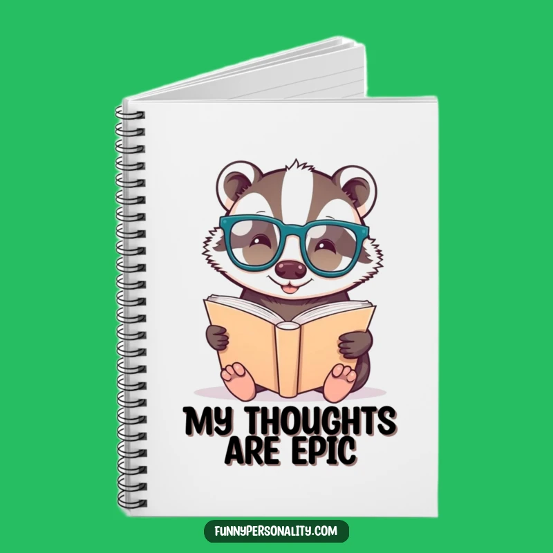 Funny Badger Bookworm Notebook: Jot Down Brilliant Ideas with Scholarly Flair