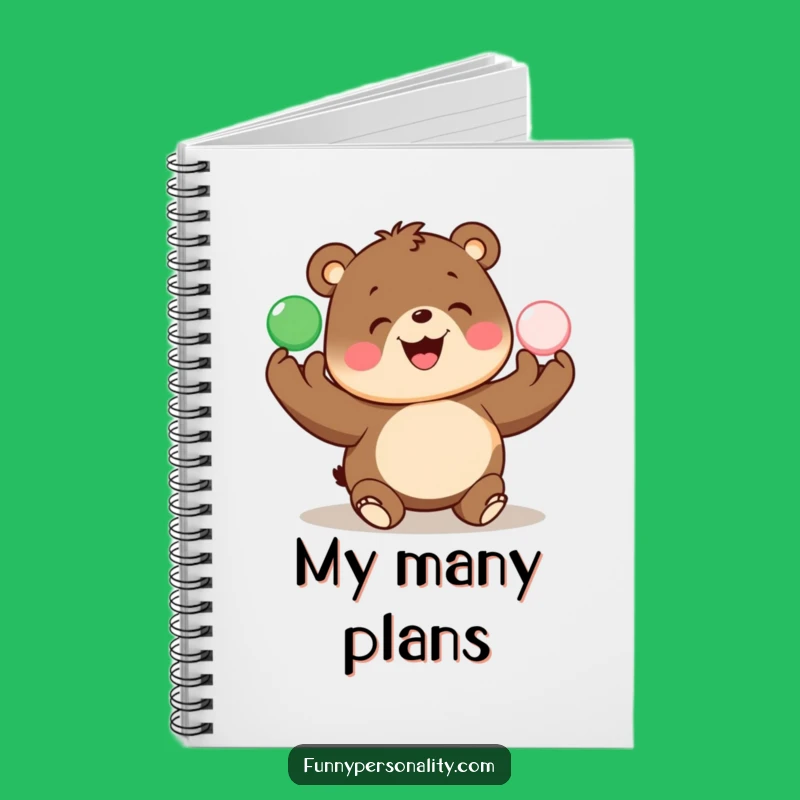 Funny Bear Juggling Notebook: Jot Down Fun Ideas, Perfect Gift