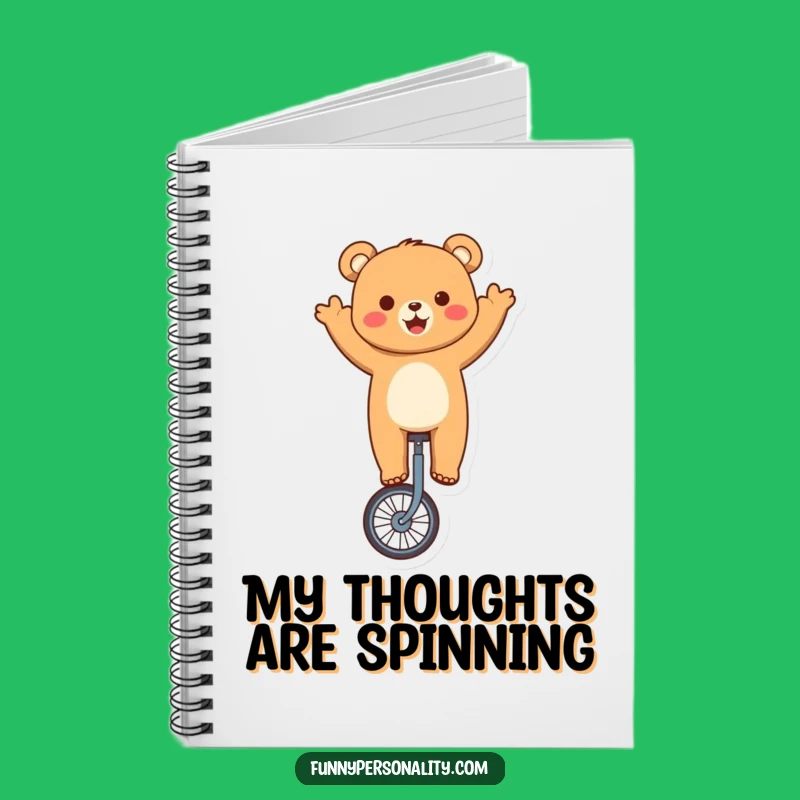 Funny Bear Unicycling Notebook - Cute Character Journal for Creative Ideas