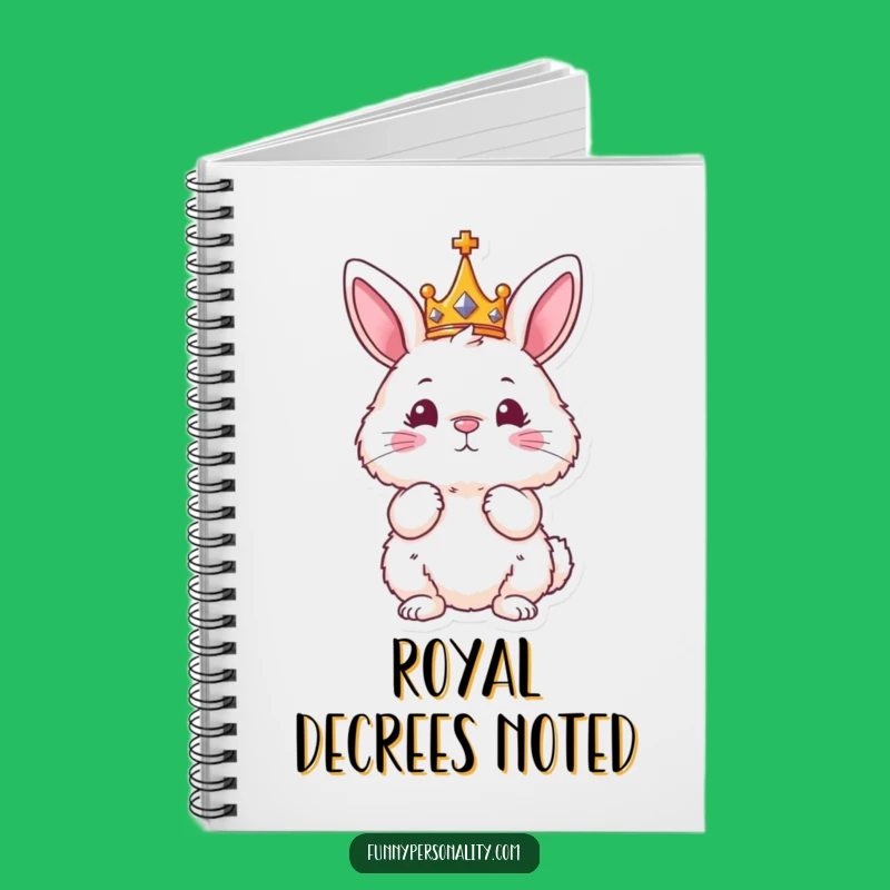 Funny Bunny King Notebook - Lined Regal Character Journal