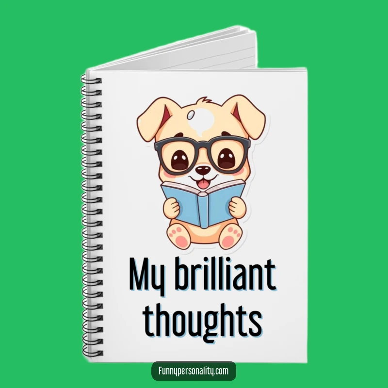 Funny Puppy Glasses Notebook: Cute Cartoon Journal, Humorous Stationery Gift