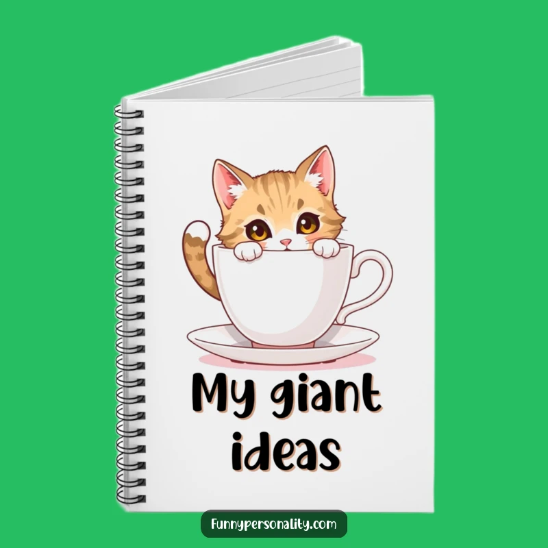 Funny Cat Notebook: Tea Curiosity, Big Ideas, Perfect Funny Gift
