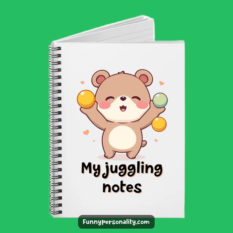 Funny Bear Juggling Notebook: Keep Track of Ideas, Perfect Funny Gift for Organizers