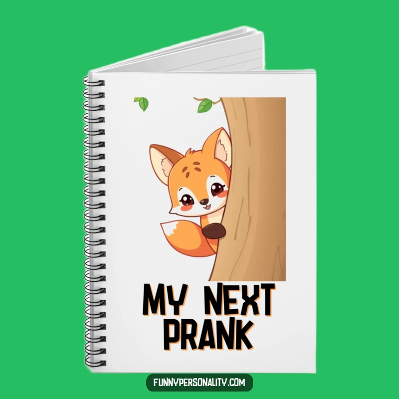 Funny Fox Peeking Notebook: Mischievous Cartoon Animal, Humorous Stationery Gift