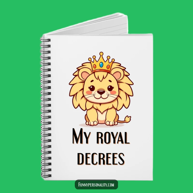 Funny Proud Lion Crown Notebook: Jot Down Royal Decrees