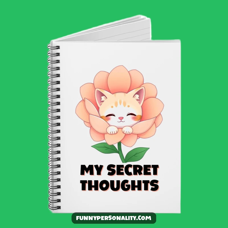 Funny Notebook: Shy Cat's Secret Thoughts, Perfect Gift