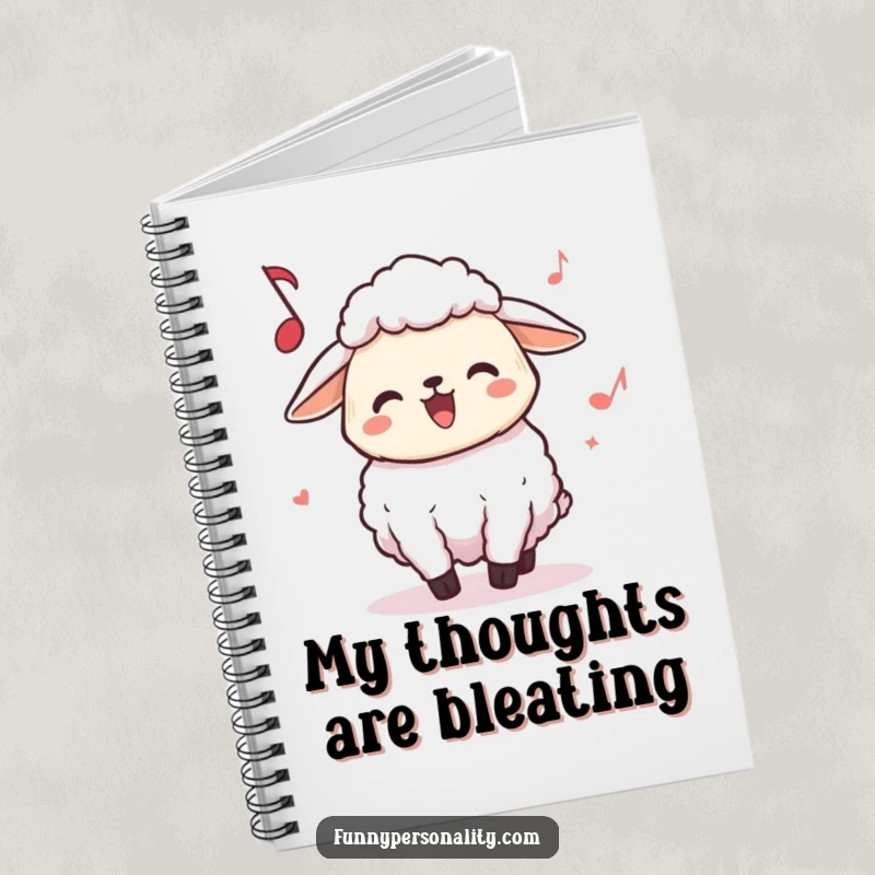 Funny Sheep Notebook: A joyful sheep character headbanging, inspiring creative thoughts and musical genius within its pages.