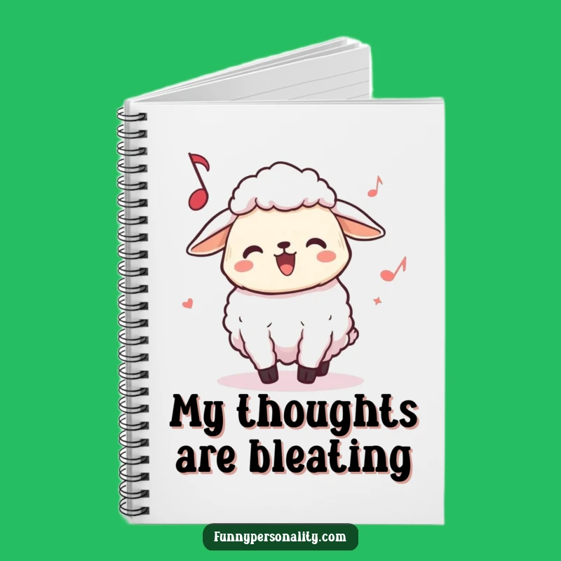 Funny Sheep Headbanging Notebook: Joyful Music Journal Gift for Ideas