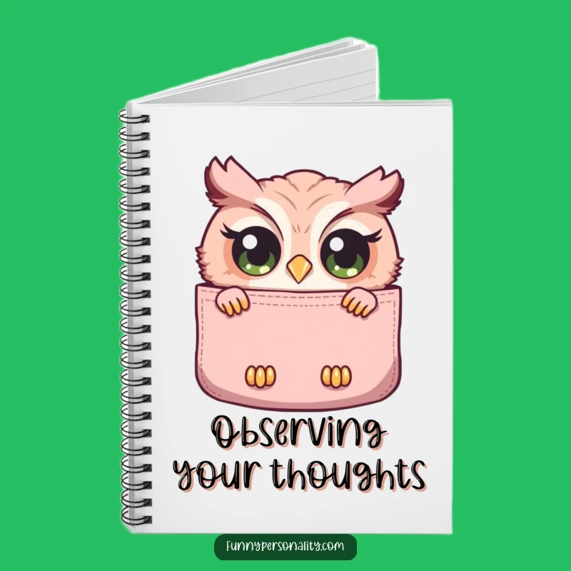 Funny Owl Pocket Notebook - Curious Observer Journal Funny Gift