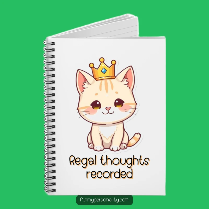 Funny Regal Cat Notebook - Majestic Feline Journal, Perfect Humorous Gift