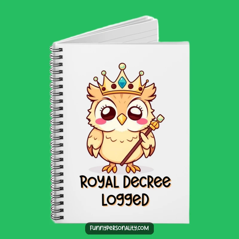 Funny Owl King Notebook: Jot Down Ideas with This Giggling Monarch's Wisdom