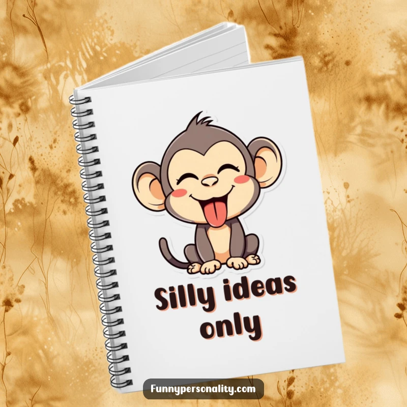 Funny Notebook: A silly monkey making a funny face with its tongue out, a playful cover for jotting down notes and brilliant ideas.