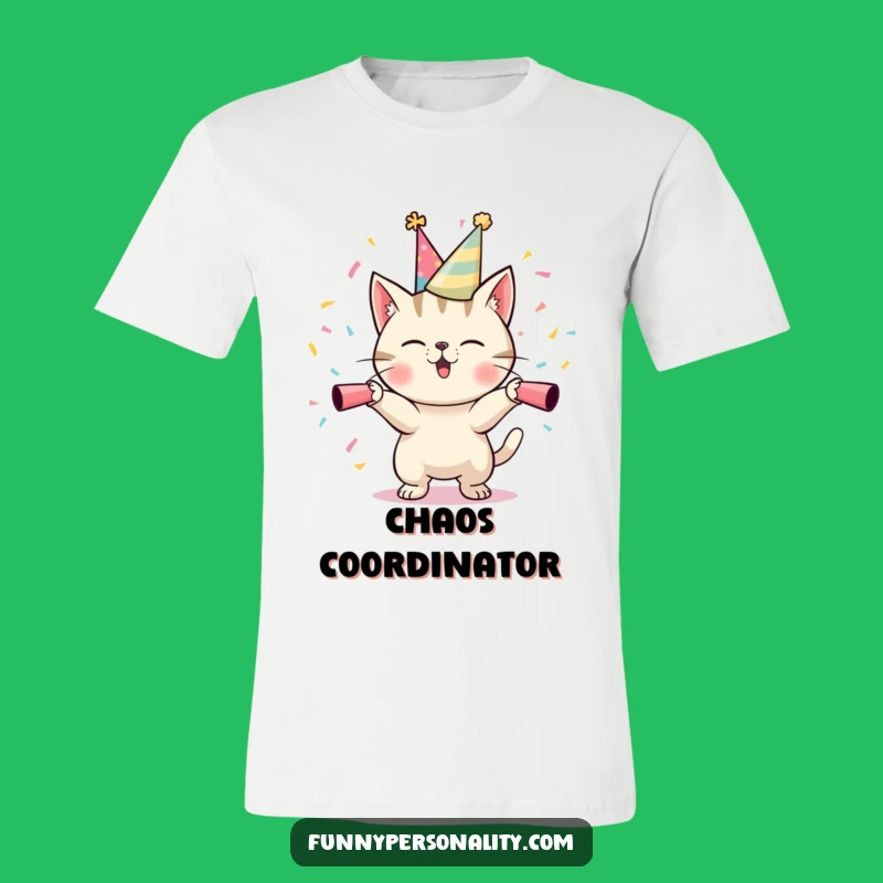 Funny Cat Party T-Shirt: Confetti Cannon Cat, Hilarious Funny Gift for Festivities