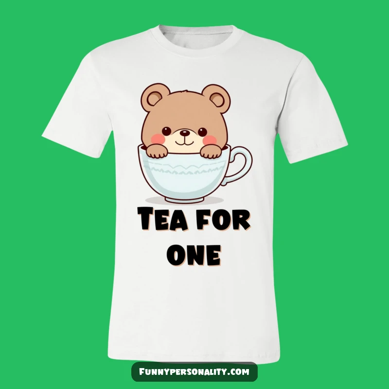 Funny Bear Teacup T-Shirt - Comical Cartoon Character Tee, Ideal Gift