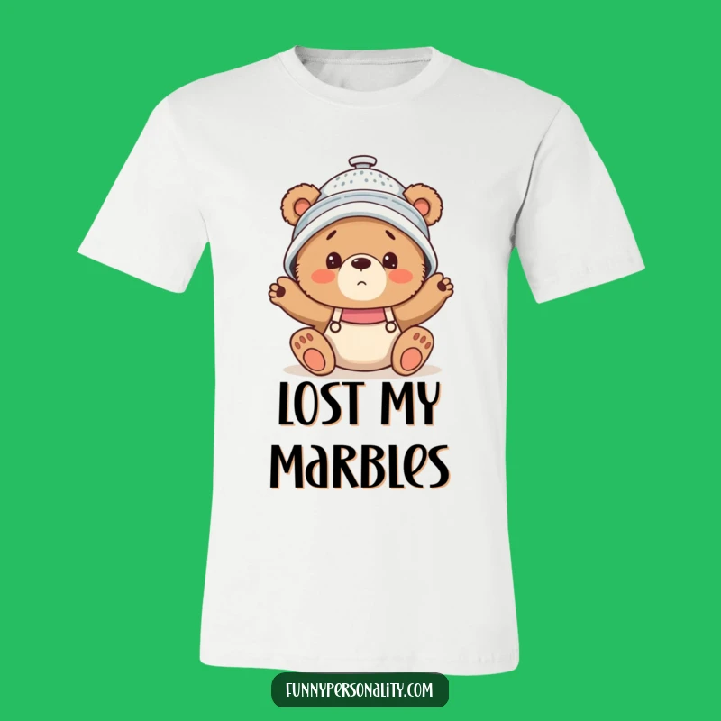 Funny Colander Bear Cub T-Shirt: Clumsy Animal Humor Tee Gift