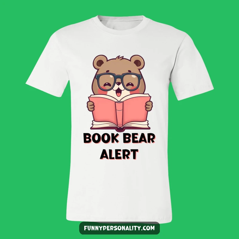 Funny Reading Bear T-Shirt - Bookworm Bear Scholar Funny Gift