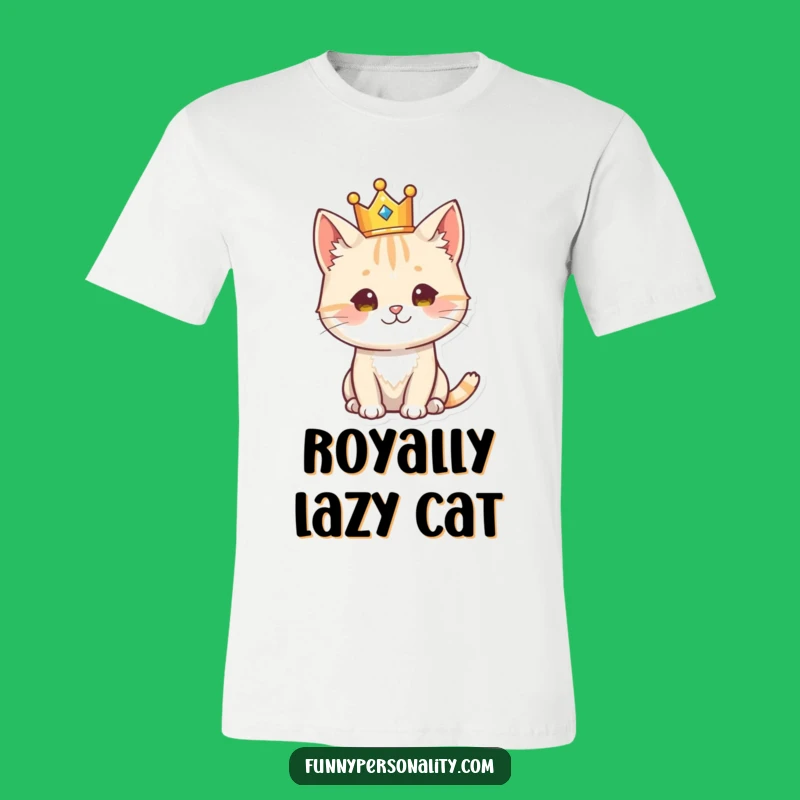 Funny Regal Cat T-Shirt - Majestic Feline King Tee, Perfect Humorous Gift