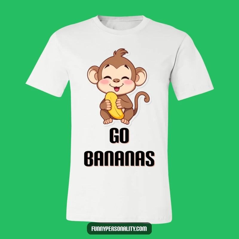 Funny Monkey T-Shirt - Silly Face, Banana Lover Tee