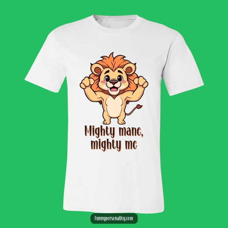 Funny Lion T-Shirt: Flex Your Humor with Tiny Biceps Pride!