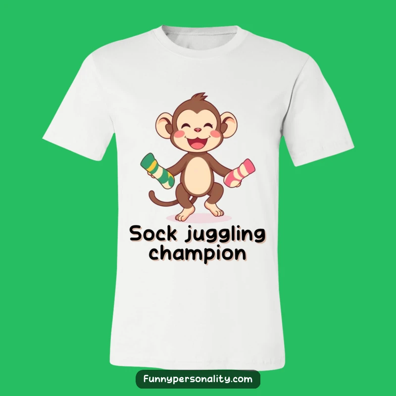 Funny Monkey Sock Juggler T-Shirt: Hilarious Laundry Humor Gift