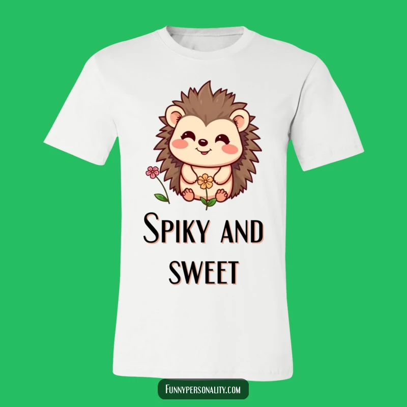 Funny Hedgehog & Flower T-Shirt: Share Smiles with Cute Designs