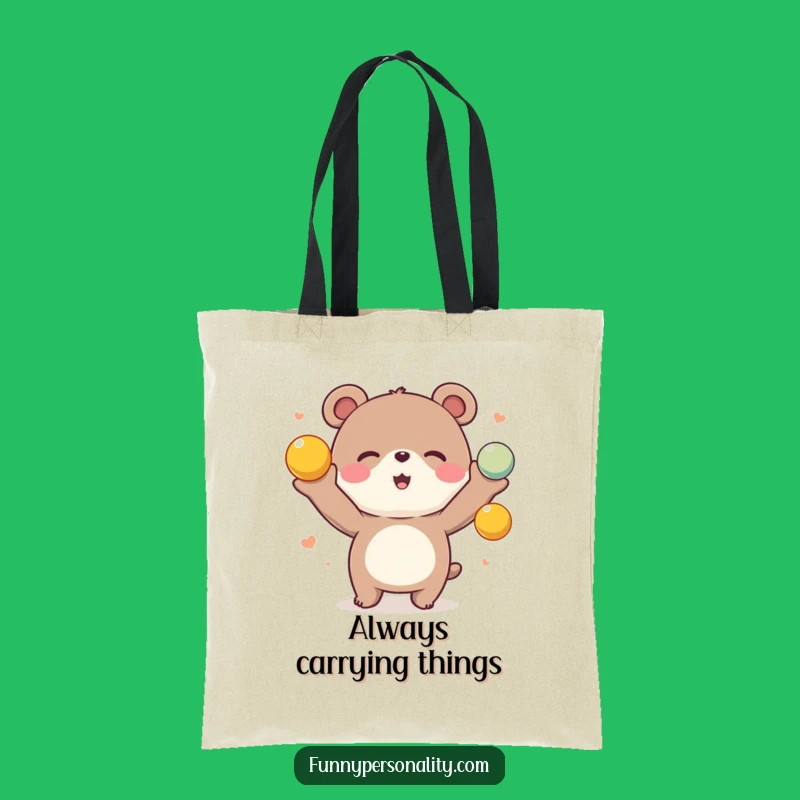 Funny Bear Juggling Tote Bag: Carry Your Fun, Practical & Cheerful Funny Gift