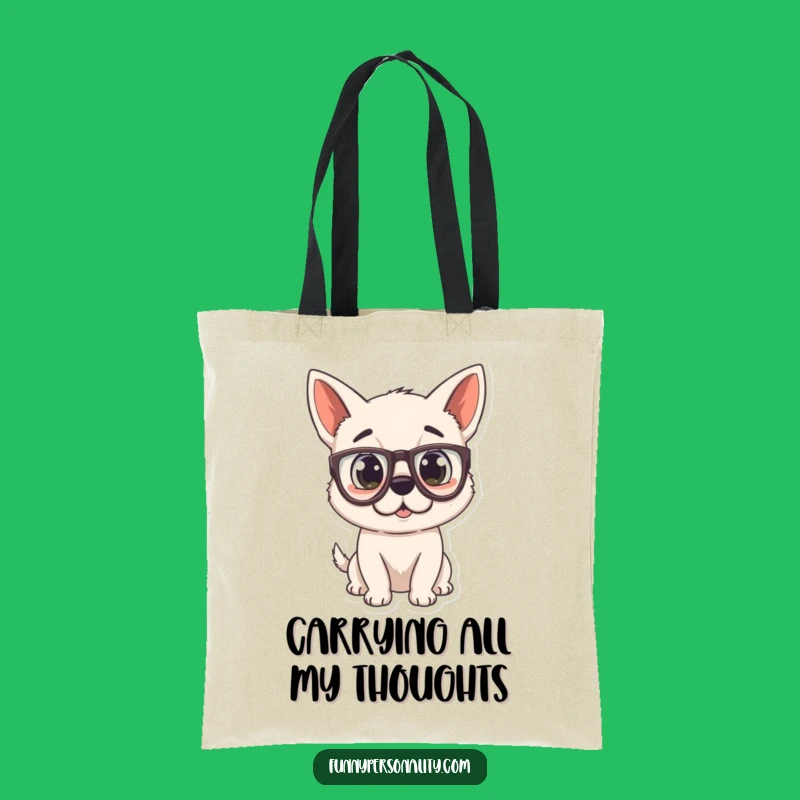 Funny Surprised Dog Tote Bag: Stylish Accessory with a Shocked Pup, Perfect Funny Gift