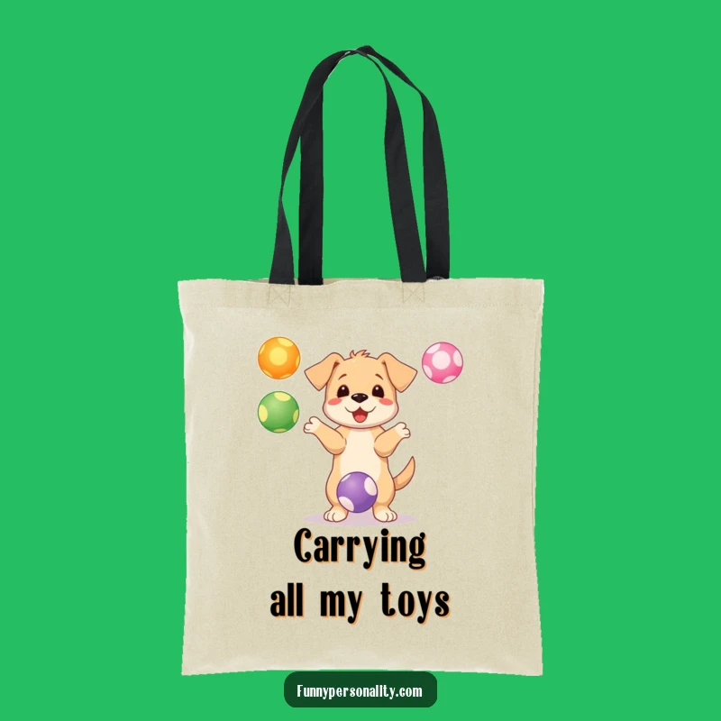Funny Puppy Juggling Tote Bag - Playful Accessory for Dog Owners