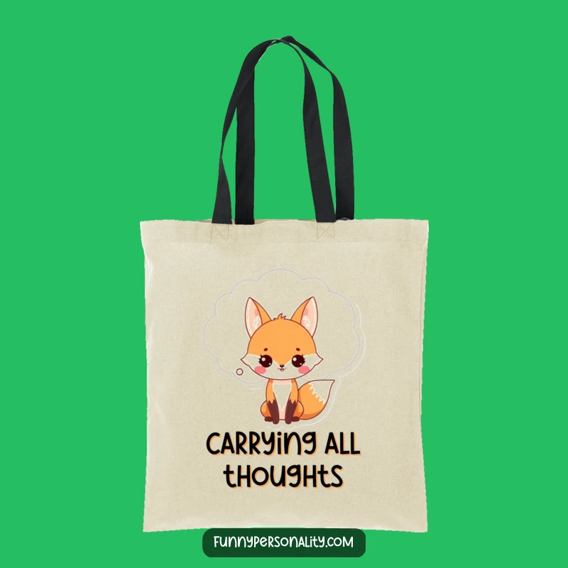 Funny Fox Thought Bubble Tote Bag: Carry Your Ideas in Style!
