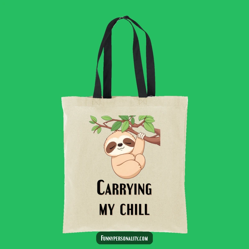 Funny Sleepy Sloth Tote Bag: Serene Style, Practical Funny Gift