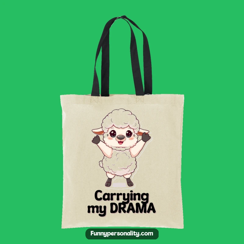 Funny Sheep Pose Tote Bag: Dramatic Character Carryall, Perfect Funny Gift