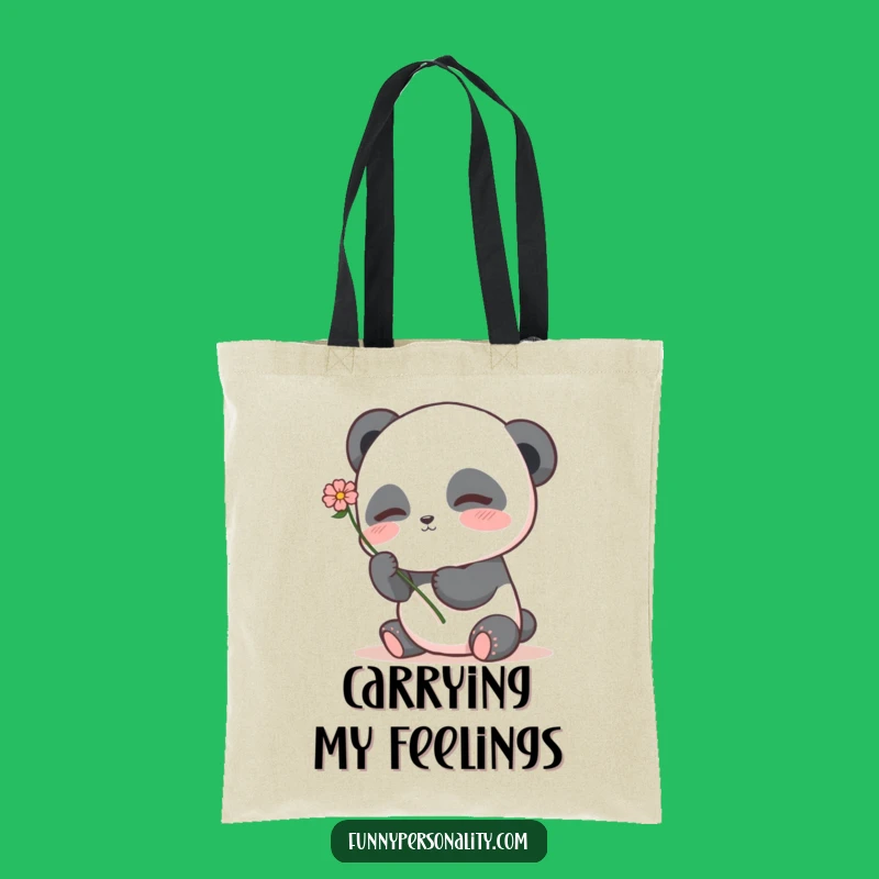 Shy Panda Flower Tote Bag: Carry Sweetness, Perfect Gift for Gifting