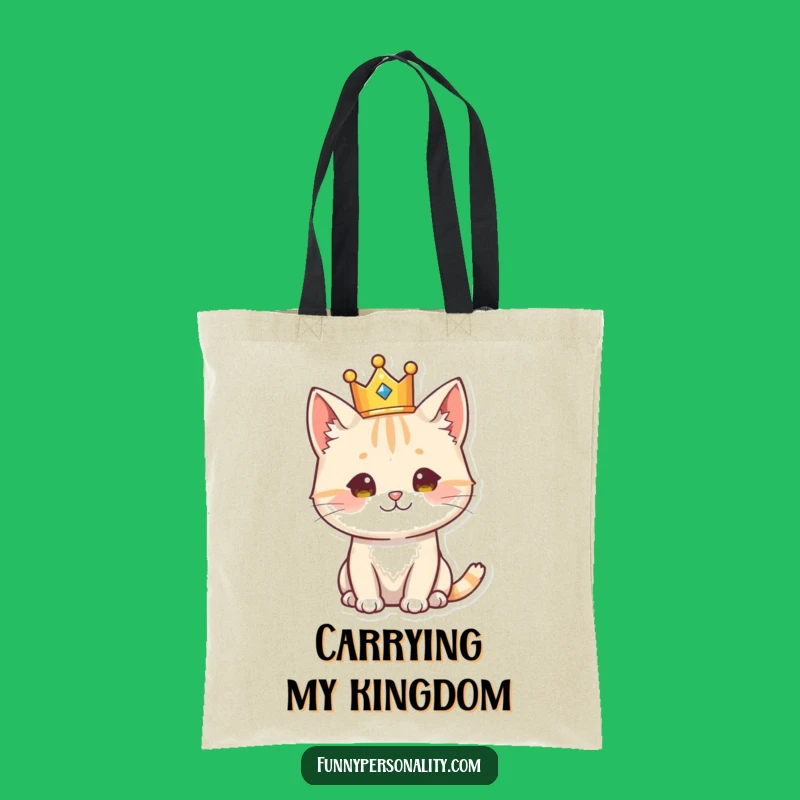 Funny Regal Cat Tote Bag - Majestic Feline Accessory, Perfect Gift Idea