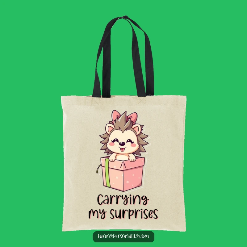 Funny Hedgehog Gift Tote Bag: Hilarious Surprise Accessory Gift