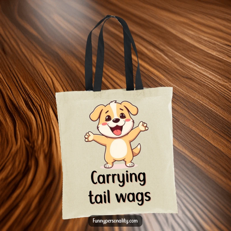 Funny Dog Dance Tote Bag: A durable tote bag featuring a cheerful dog doing a silly dance move. A great funny gift.