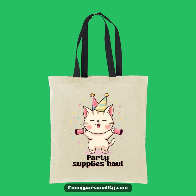 Funny Cat Party Tote Bag: Carry the Celebration, Chic & Fun Funny Gift