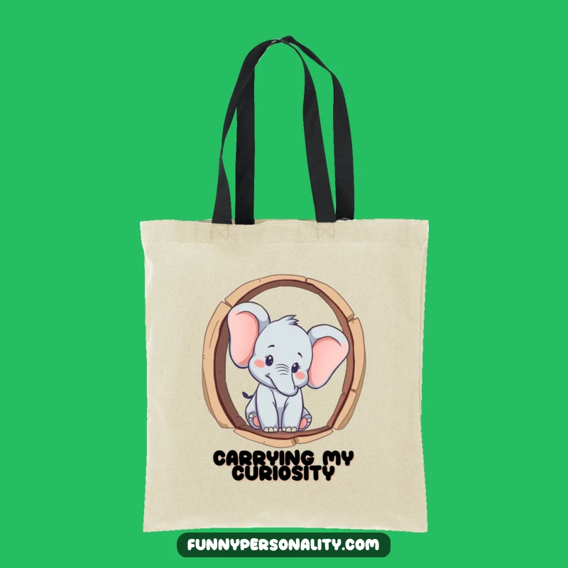 Funny Elephant Curiosity Tote Bag: Hilarious Peek-a-Boo Accessory Gift