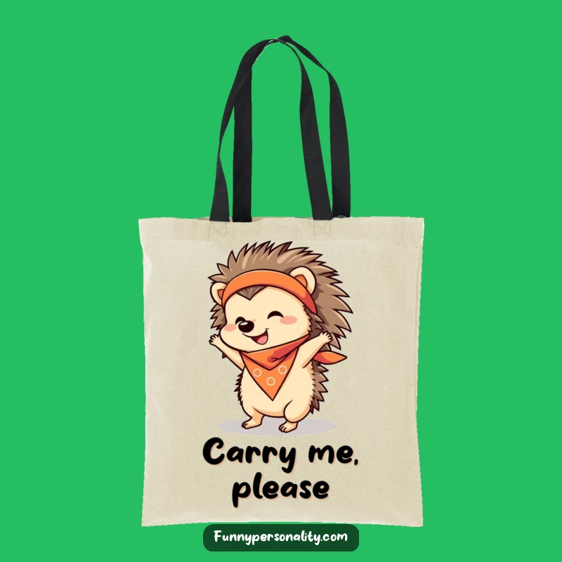 Funny Hedgehog Handstand Tote Bag: Quirky Fitness Accessory Gift